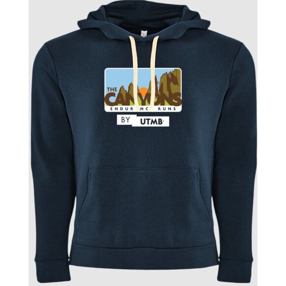 IRONMAN Canyons Endurance Runs by UTMB Fleece Hoodie Navy Blue Sz. M NEW - Picture 1 of 3
